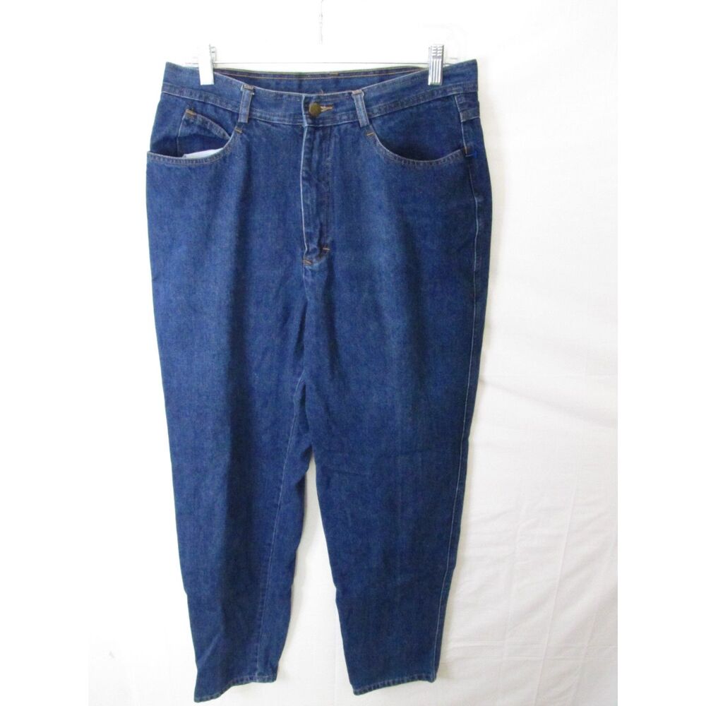 Vintage Chaus Sport High Rise Tapered Leg Denim Mom Jeans Women Size 16 Blue